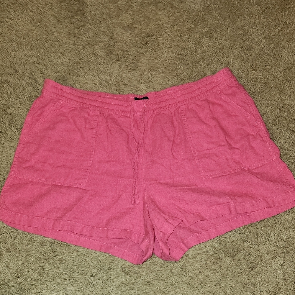 J. Crew Linen Shorts Women Size XL Hot Pink